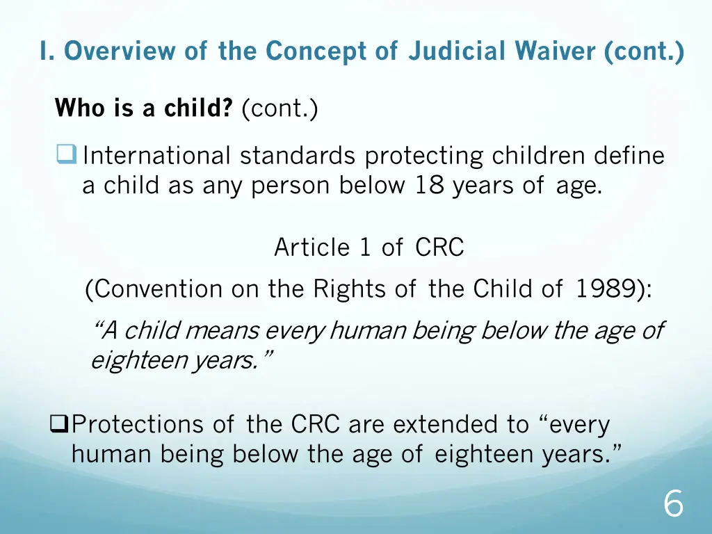 i overview of the concept of judicial waiver cont 1