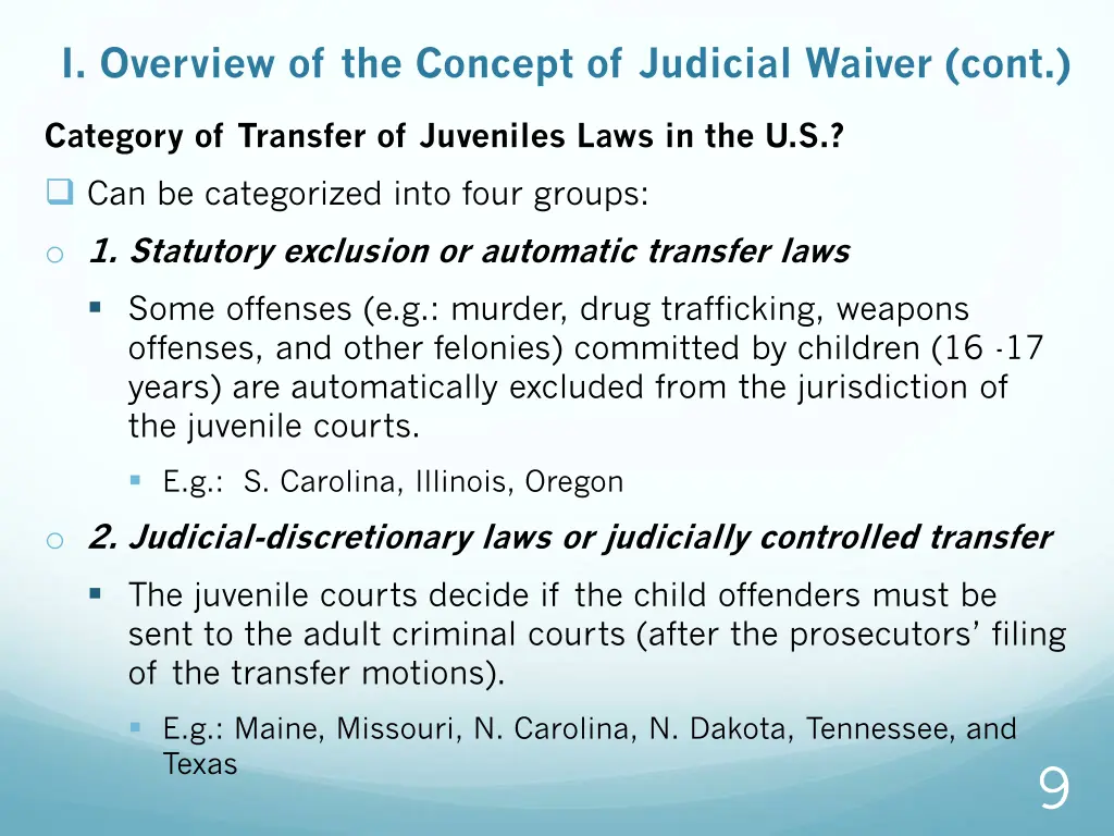 i overview of the concept of judicial waiver cont 4