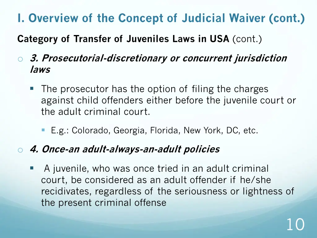 i overview of the concept of judicial waiver cont 5