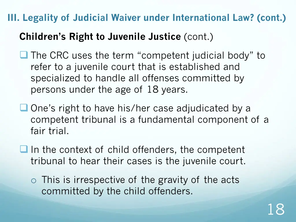 iii legality of judicial waiver under 1