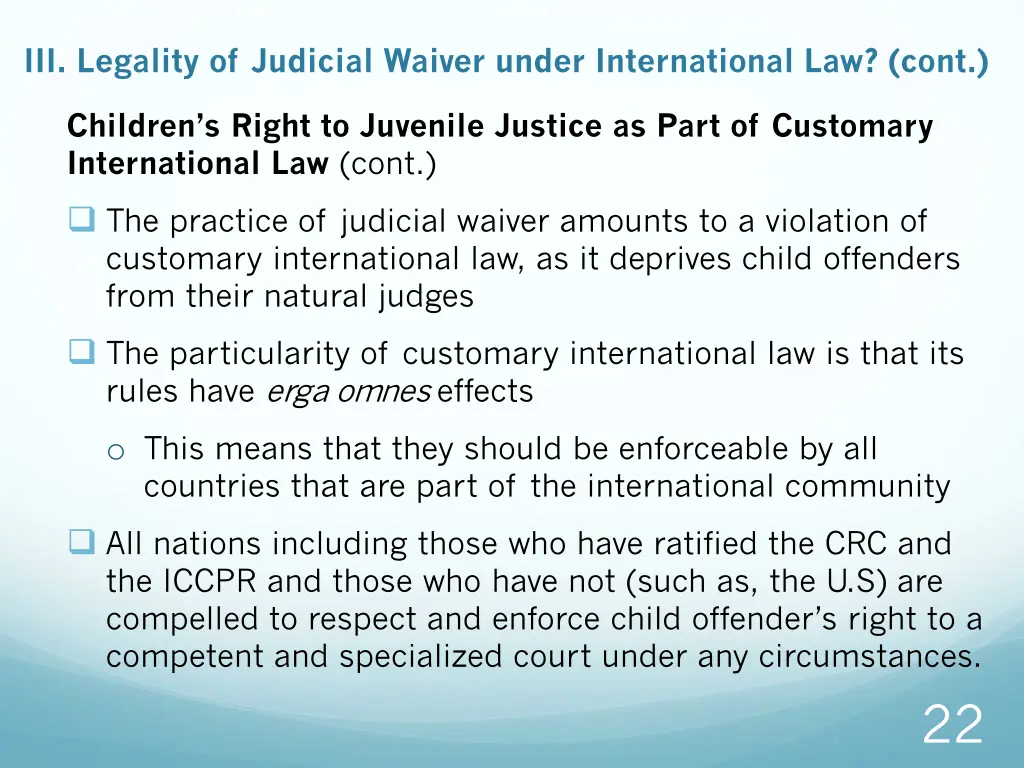 iii legality of judicial waiver under 5