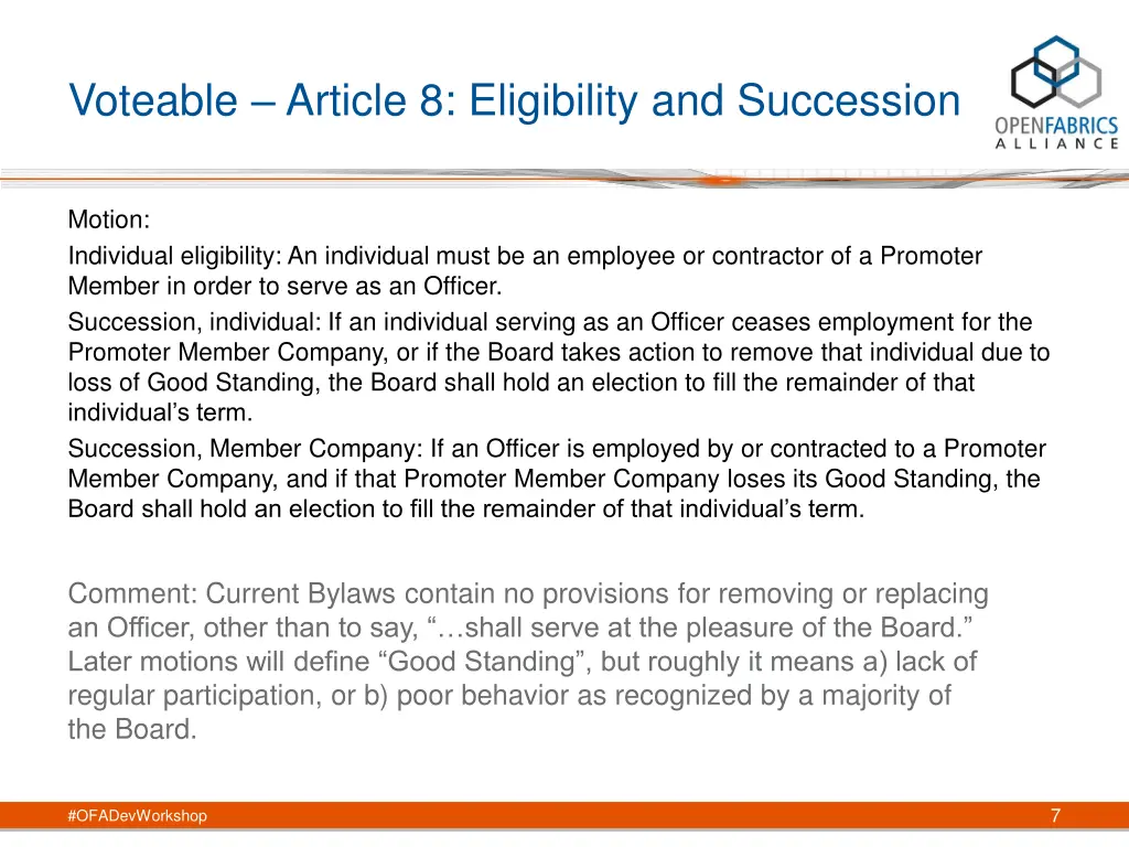 voteable article 8 eligibility and succession