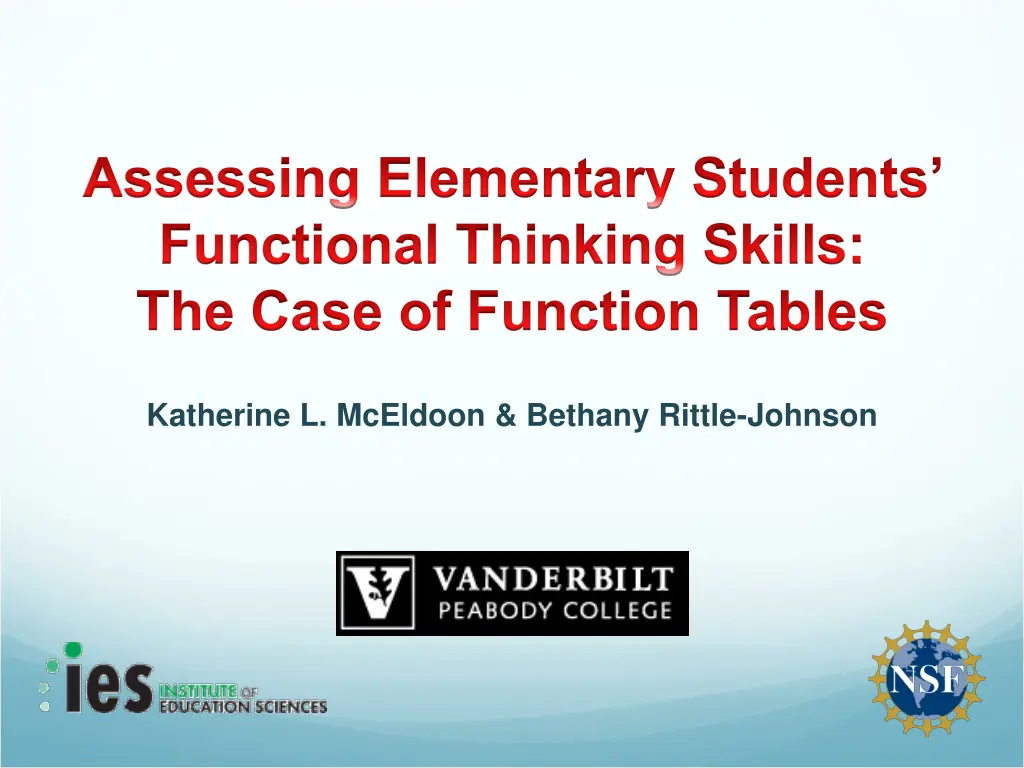 assessing elementary students functional thinking