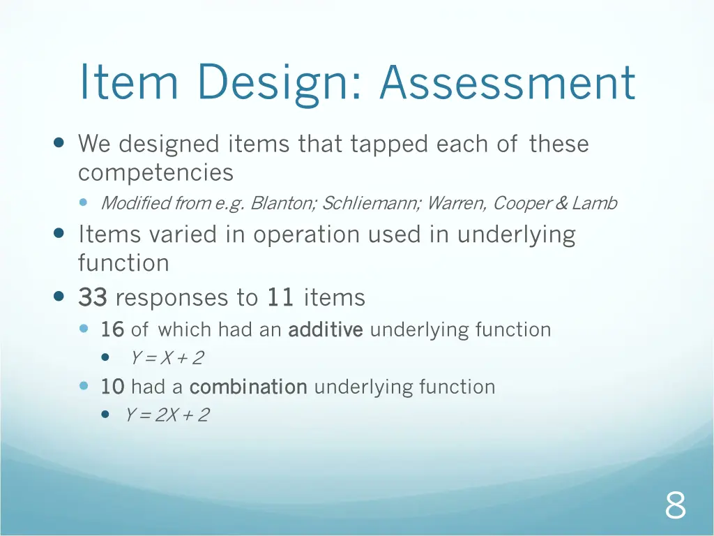 item design assessment