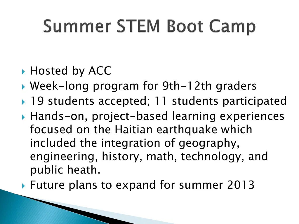 hosted by acc week long program for 9th 12th