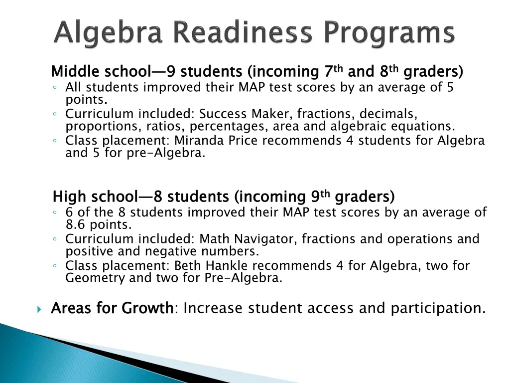middle school all students improved their