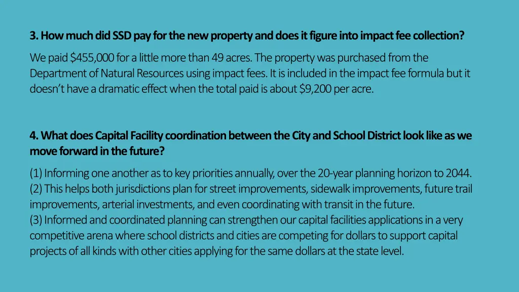 3 how much did ssd pay for the new property