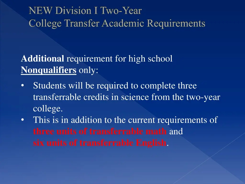 new division i two year college transfer academic 1