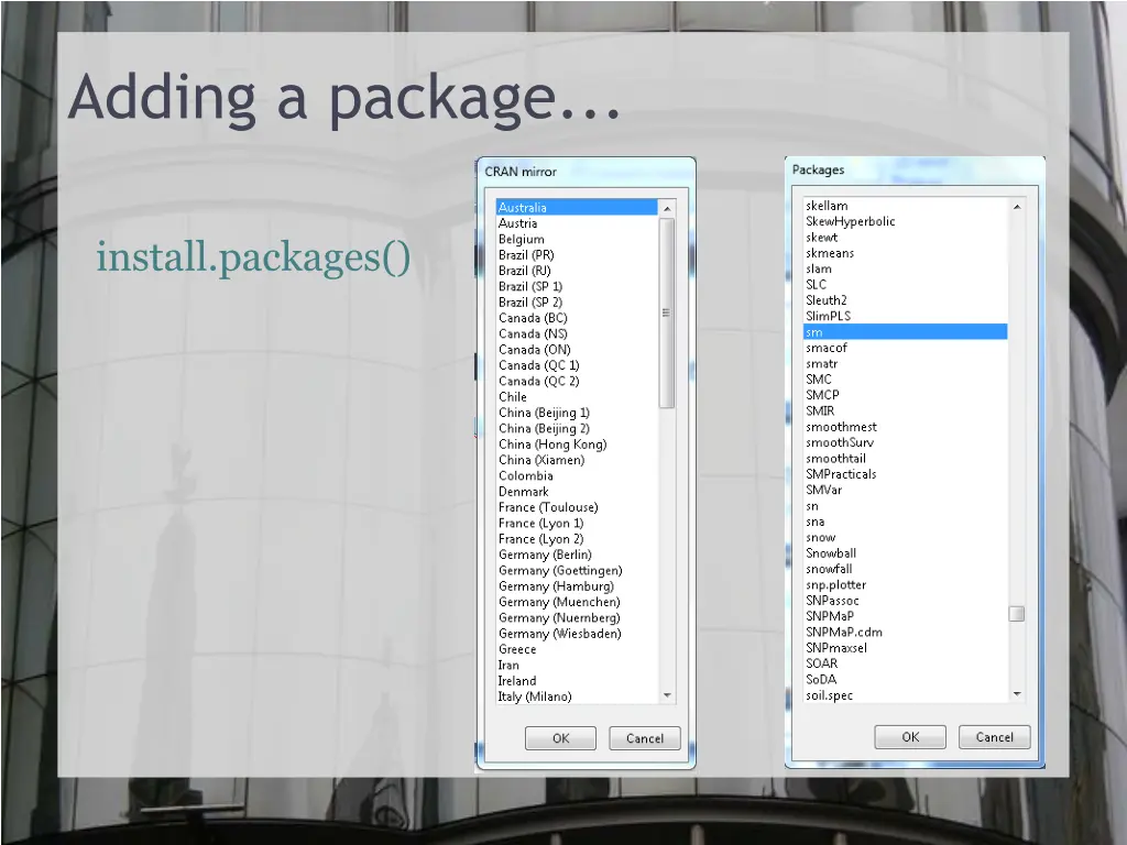adding a package