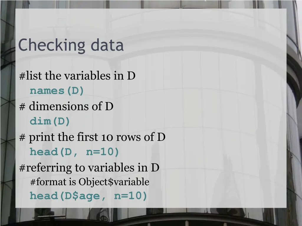 checking data