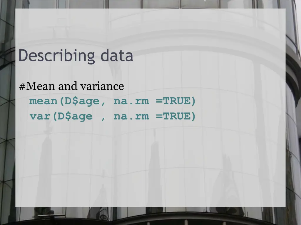 describing data