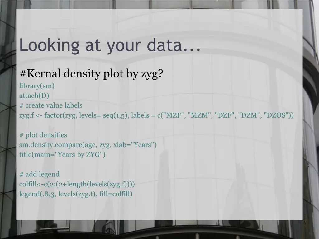 looking at your data 1