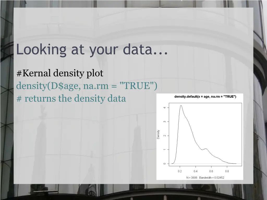 looking at your data