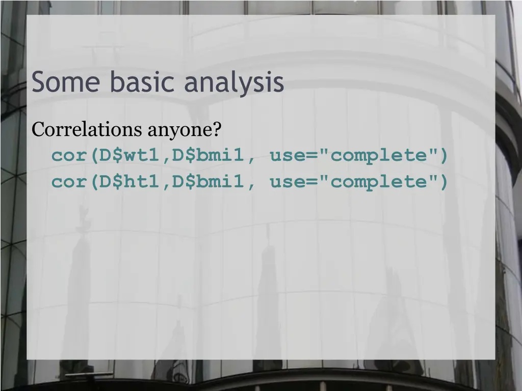 some basic analysis