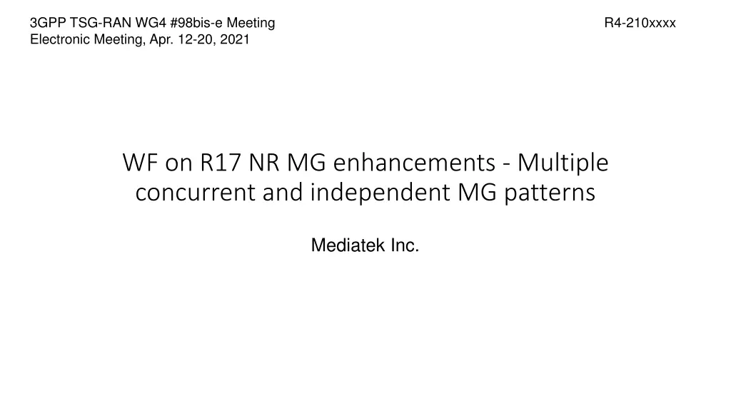 3gpp tsg ran wg4 98bis e meeting electronic