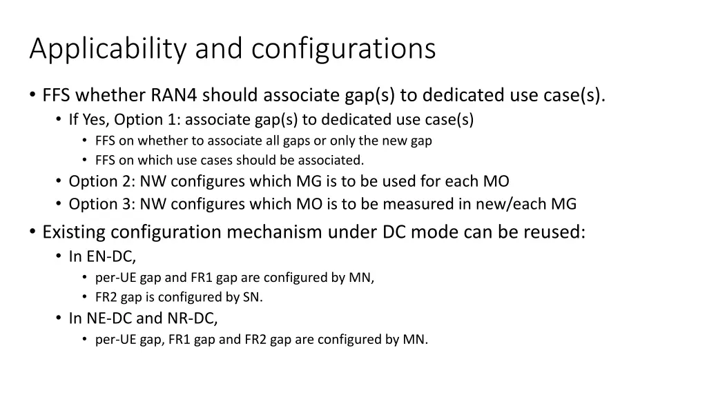 applicability and configurations 1