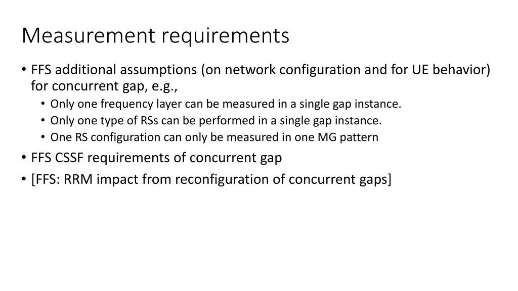 measurement requirements