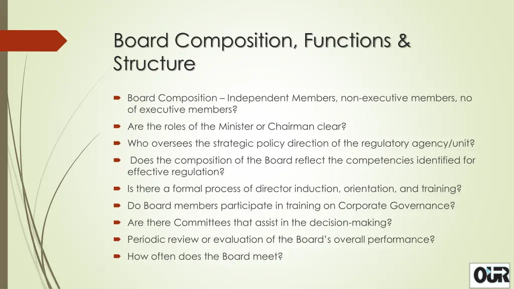 board composition functions structure