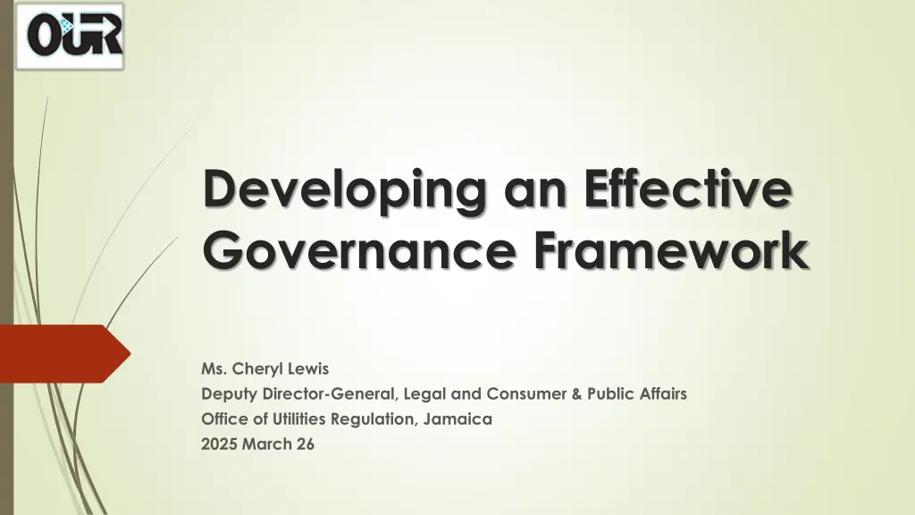 developing an effective governance framework