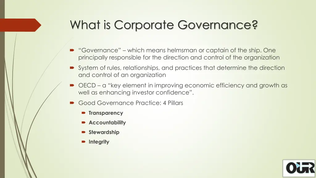 what is corporate governance