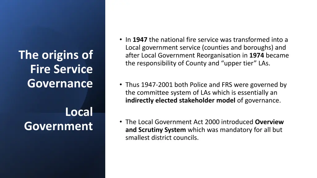 in 1947 the national fire service was transformed
