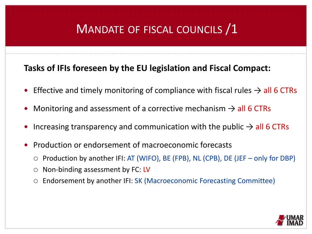 m andate of fiscal councils 1