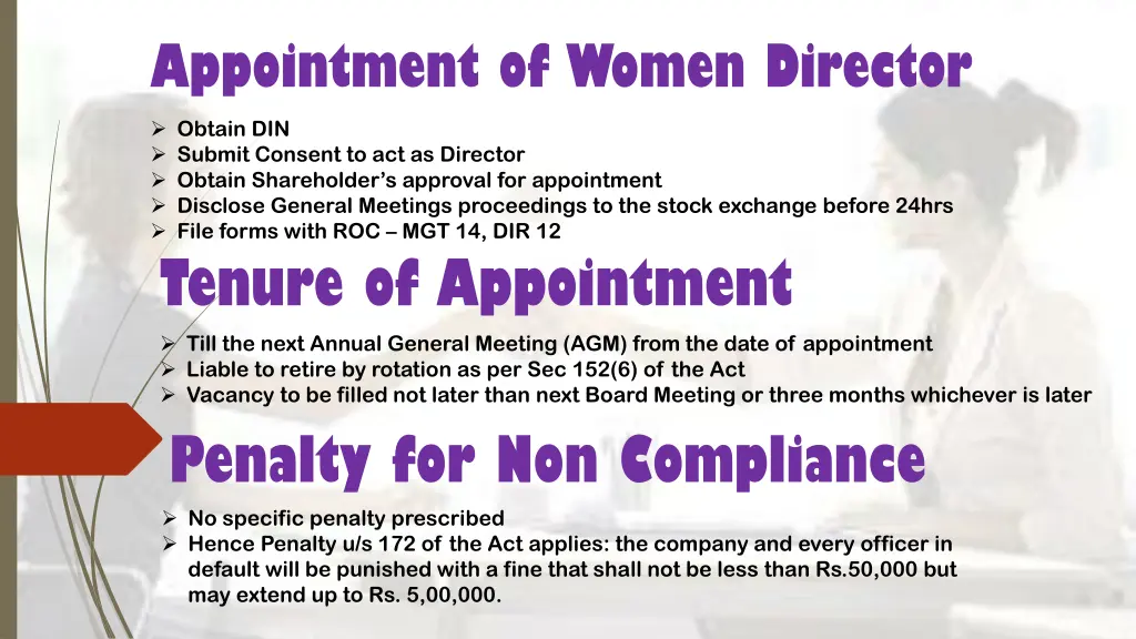 appointment of women director