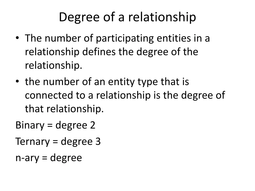 degree of a relationship