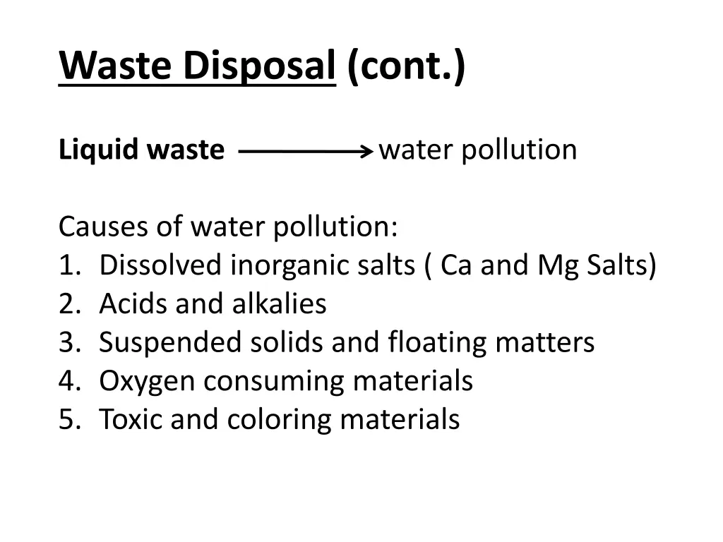 waste disposal cont