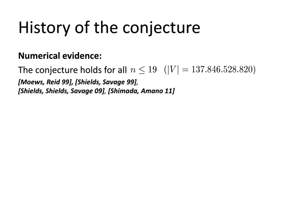 history of the conjecture
