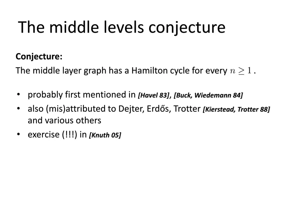 the middle levels conjecture 1