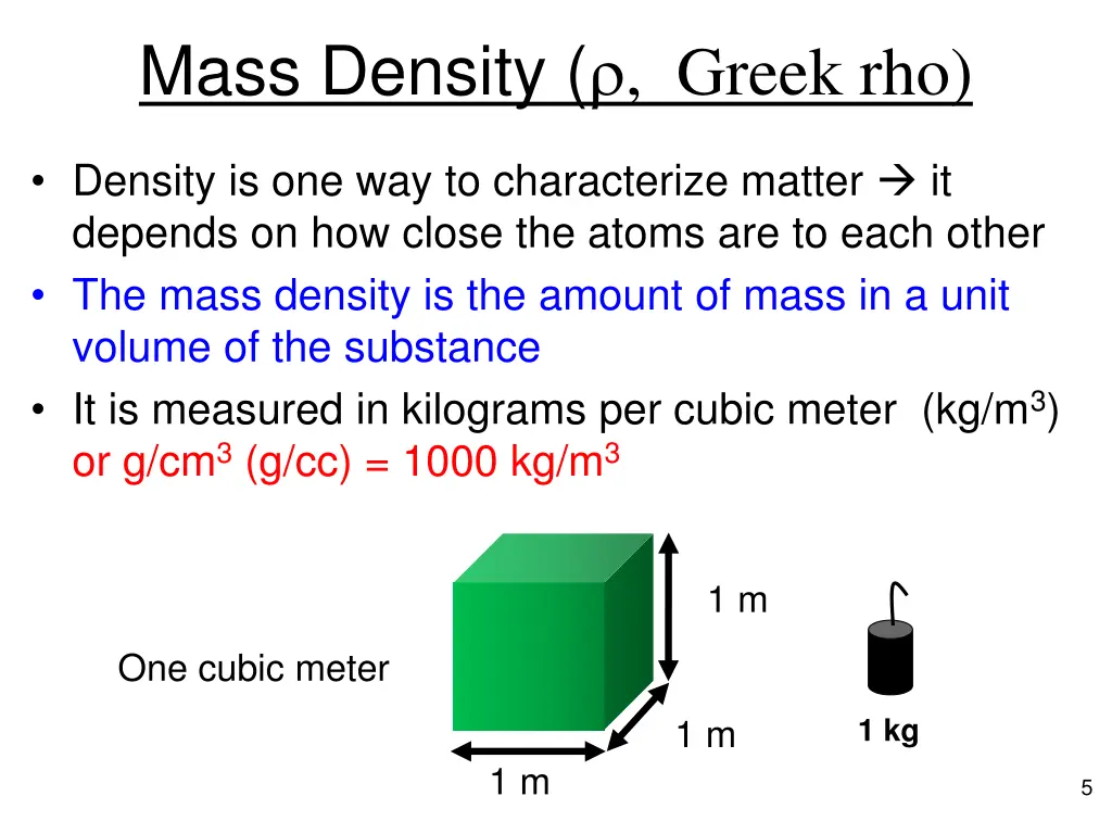 mass density greek rho