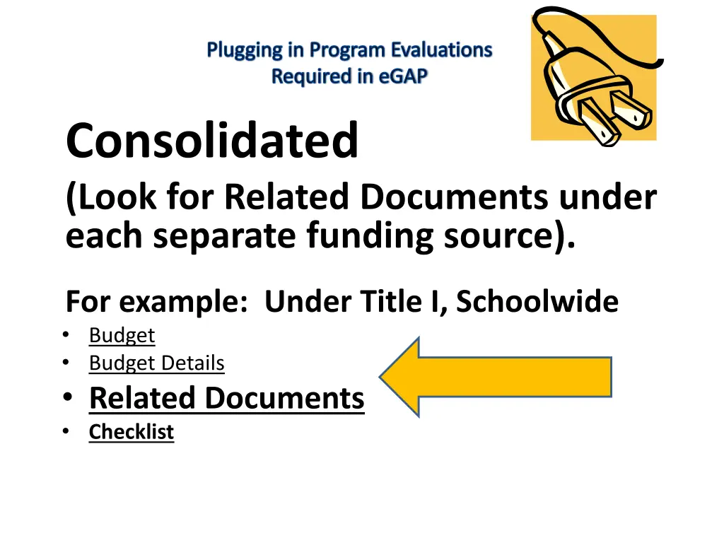 plugging in program evaluations required in egap