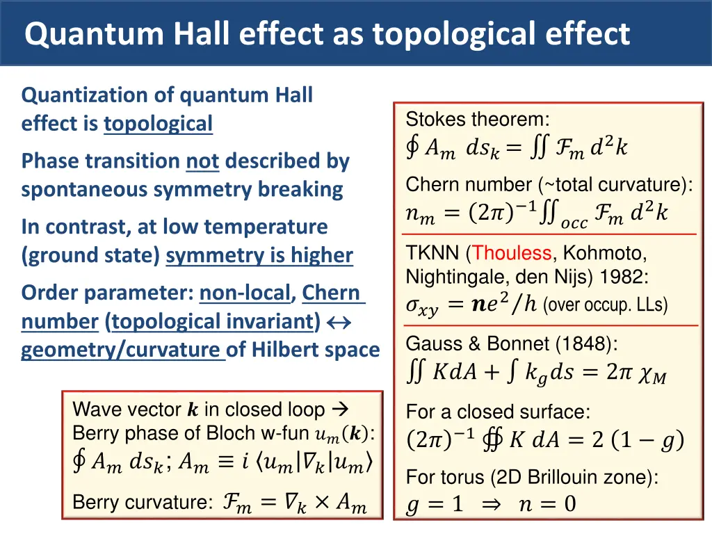 quantum hall effect as topological effect 1