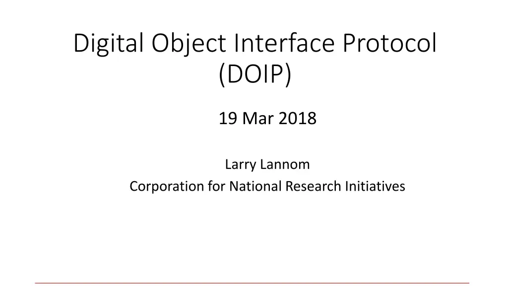 digital object interface protocol doip