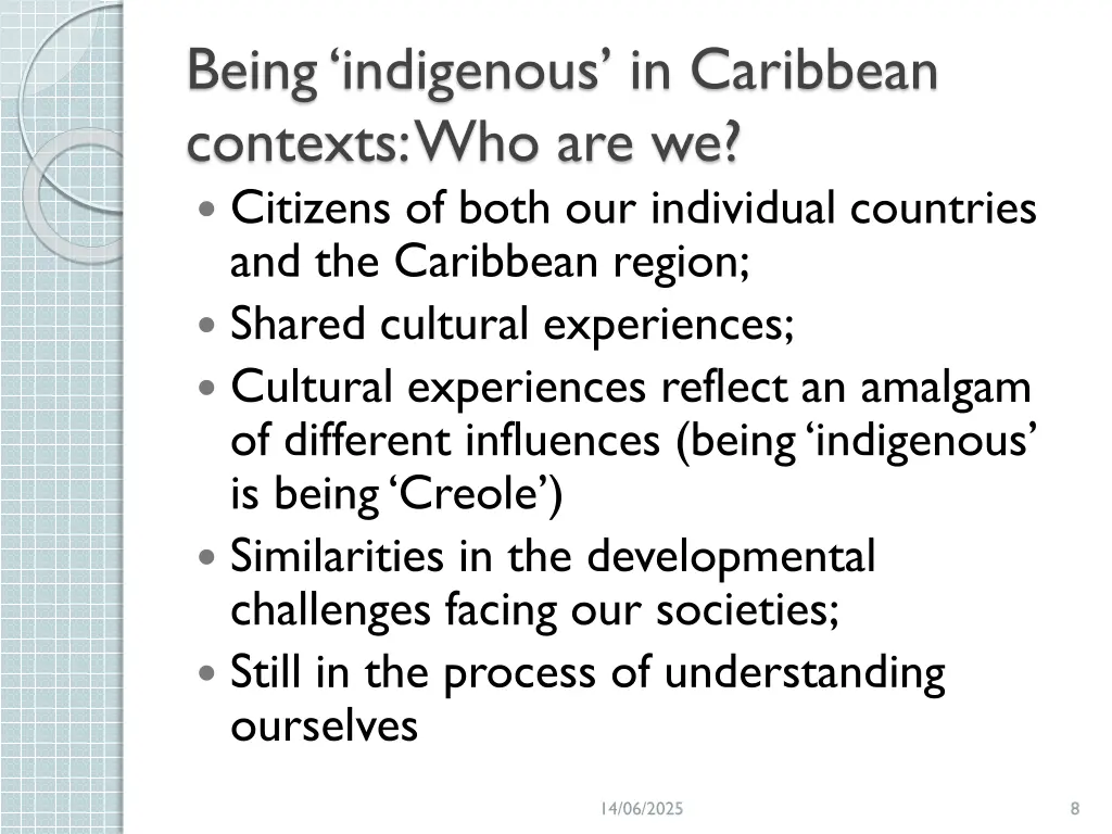 being indigenous in caribbean contexts