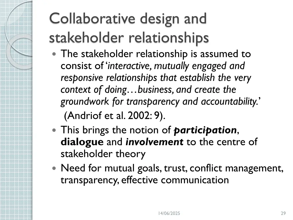 collaborative design and stakeholder