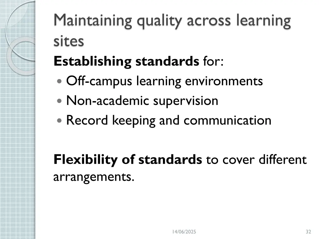maintaining quality across learning sites