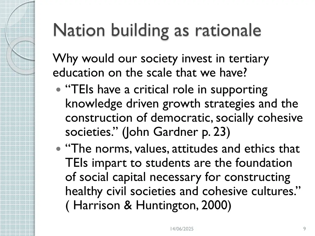 nation building as rationale