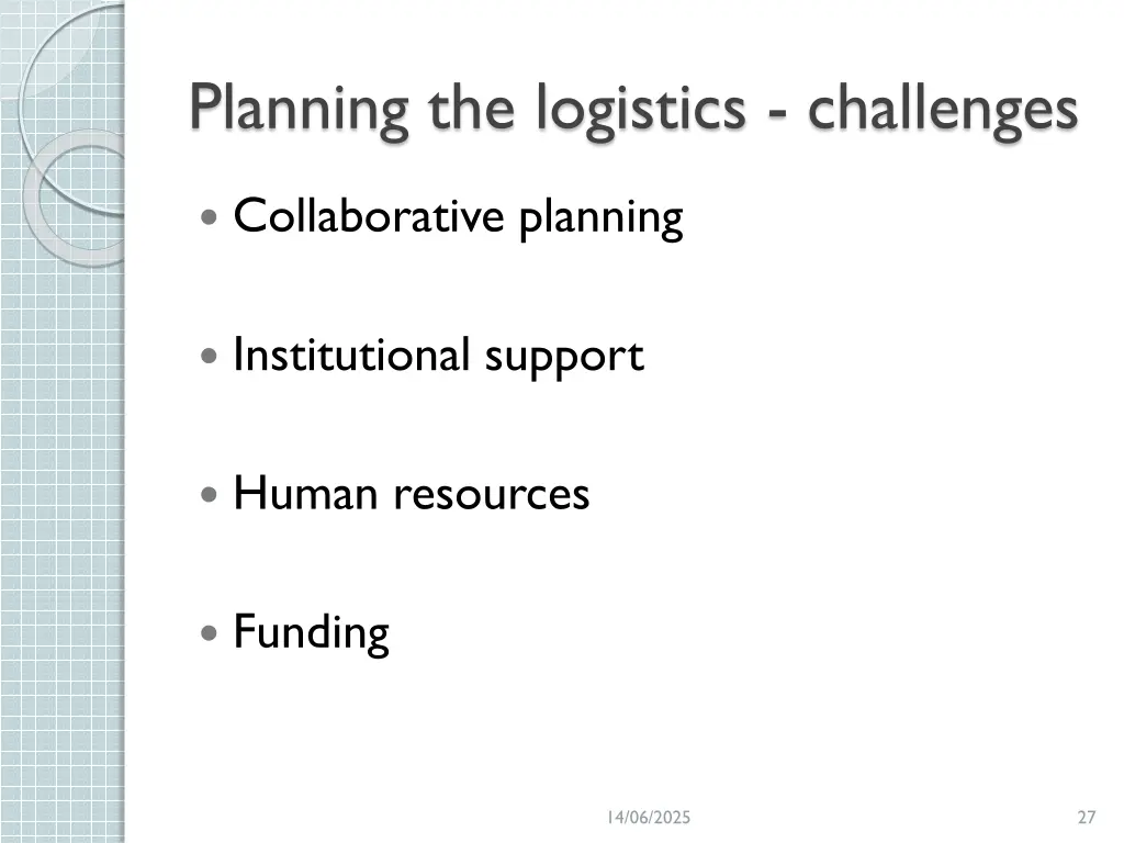 planning the logistics challenges