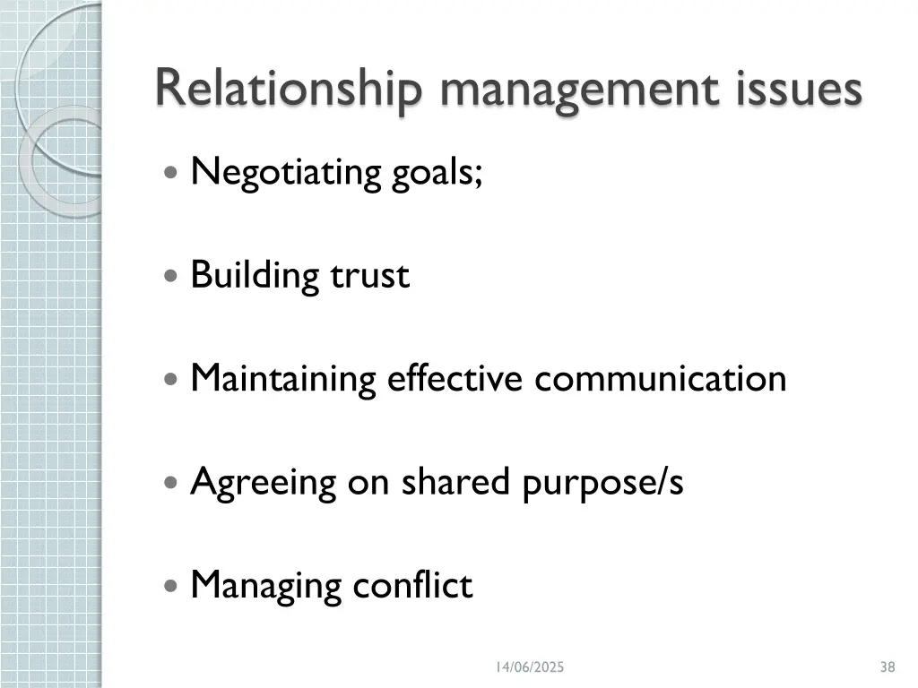 relationship management issues