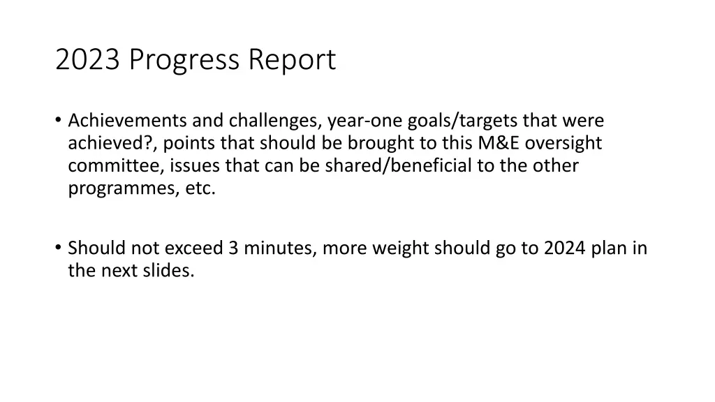 2023 progress report
