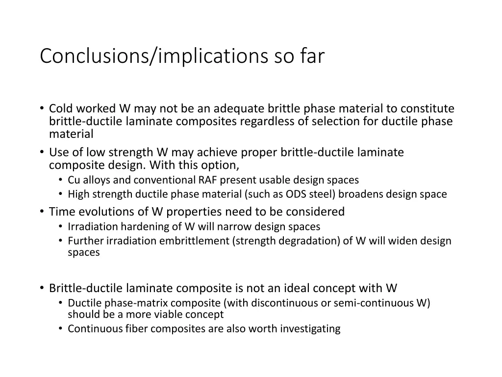 conclusions implications so far