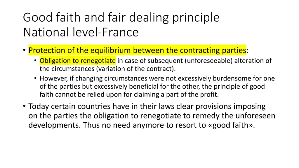 good faith and fair dealing principle national 13