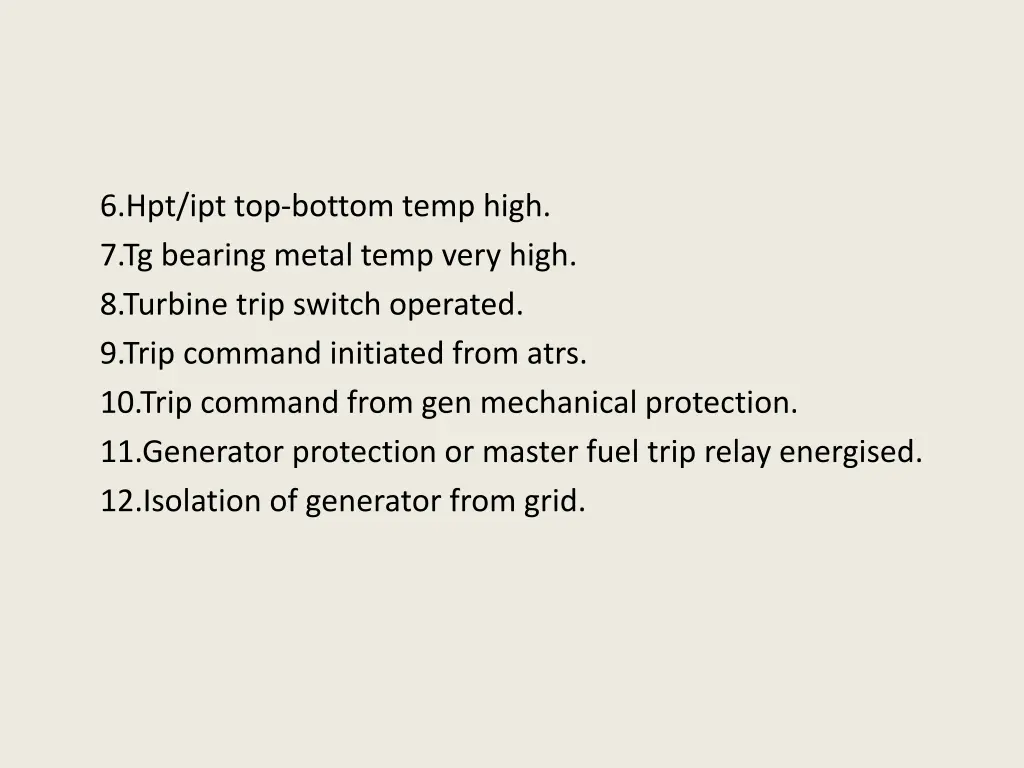 6 hpt ipt top bottom temp high 7 tg bearing metal