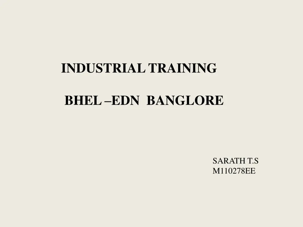 industrial training