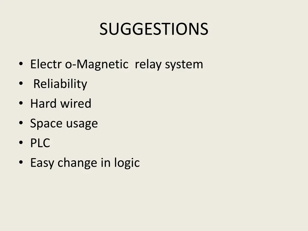 suggestions