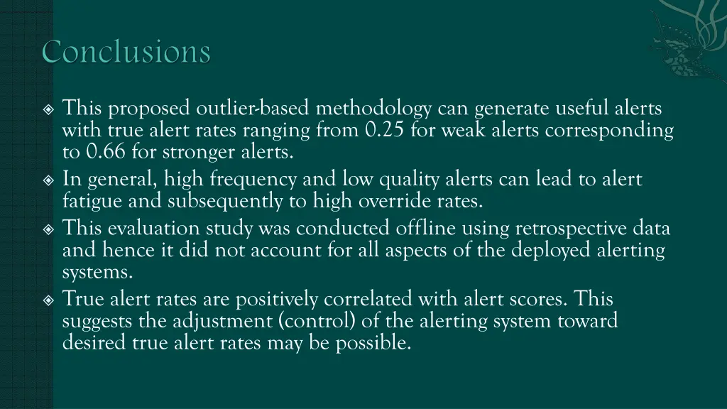 this proposed outlier based methodology