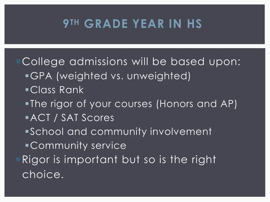 9 th grade year in hs