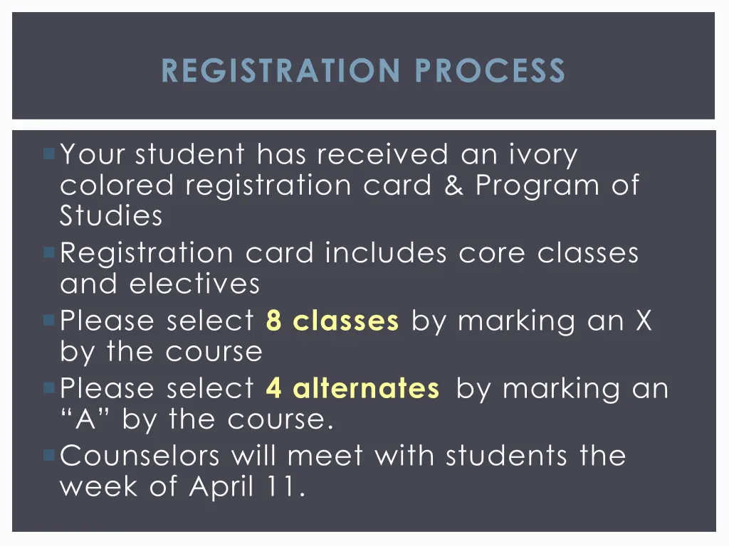 registration process